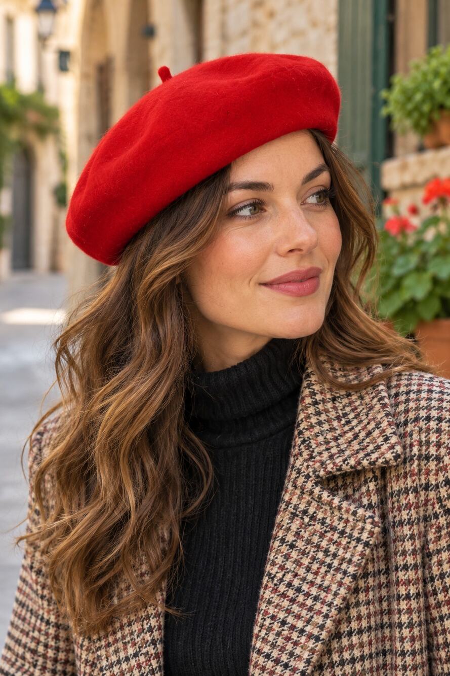 Vintage Red Beret Barthet & Co Made in France NWT Old Stock Legendary Hat Makers
